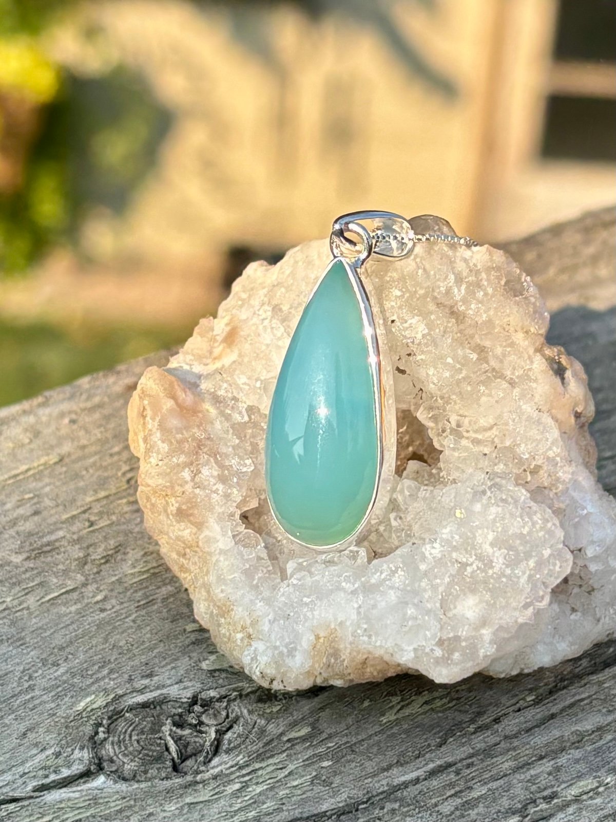Aqua Chalcedony Necklace