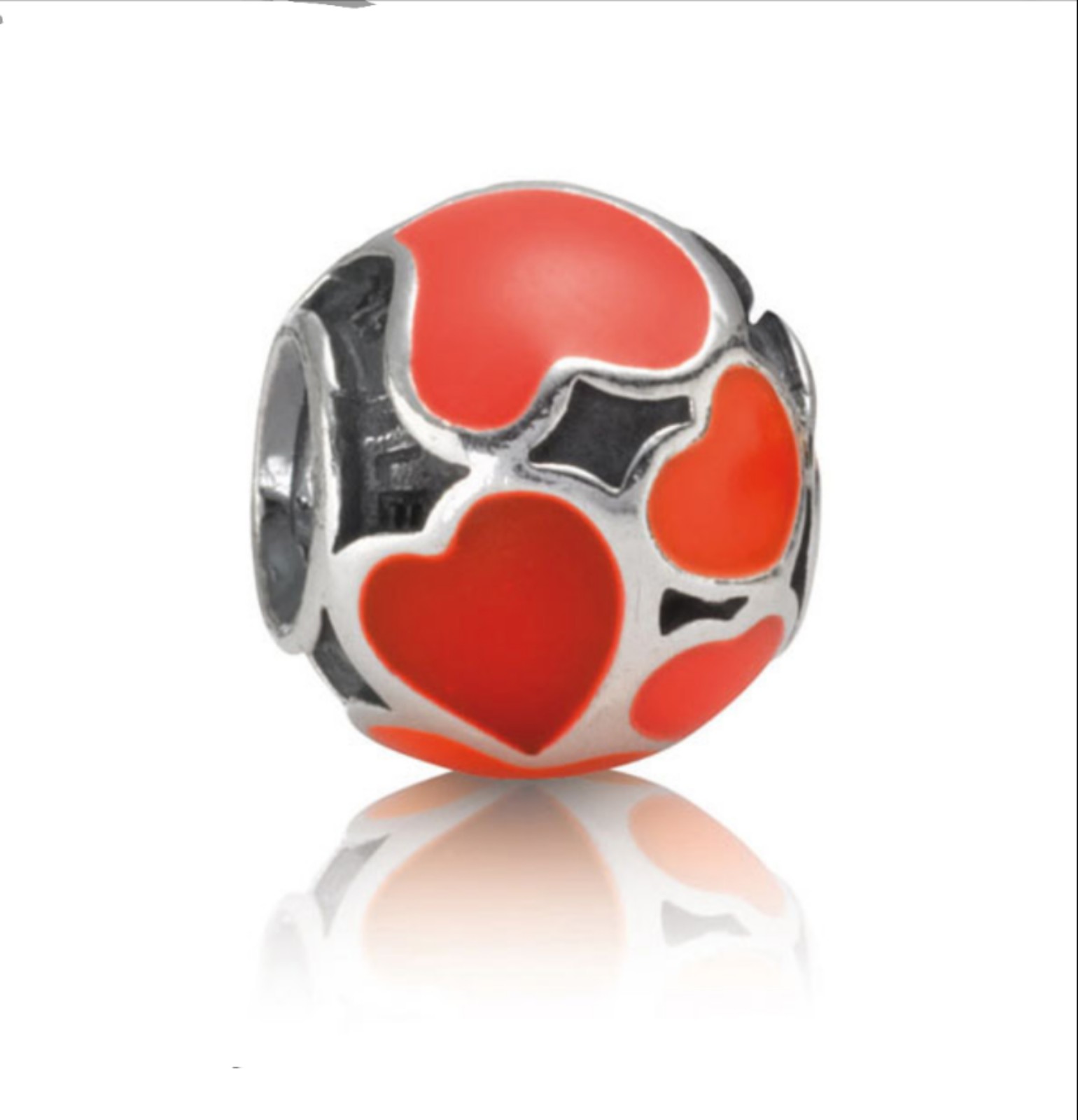 ʕ·ᴥ·ʔRetired Sterling Silver Red Hot Love Enamel Bead - 790436ER