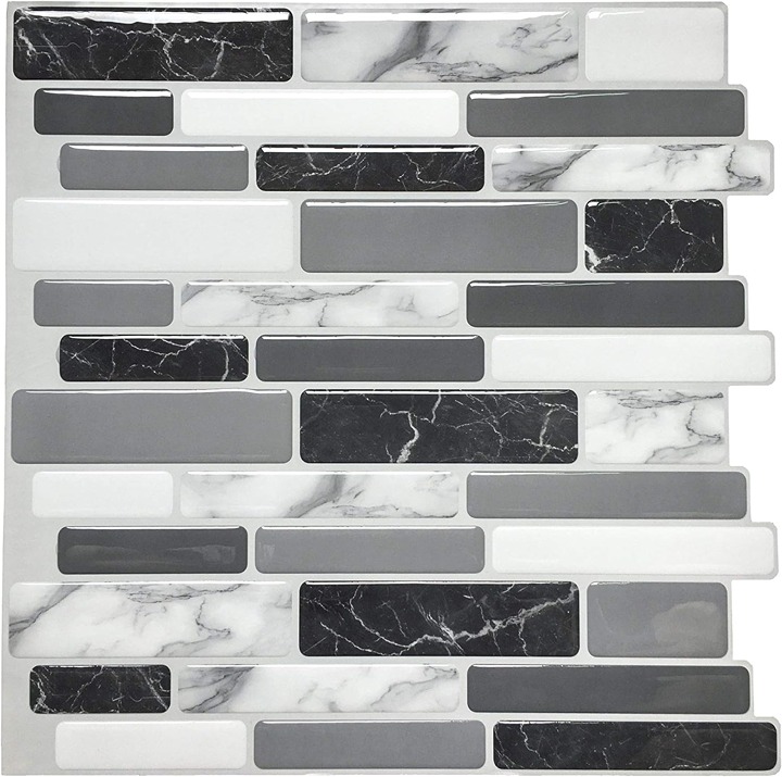 10-Sheets Peel and Stick Kitchen Backsplash Tiles, 12 x12