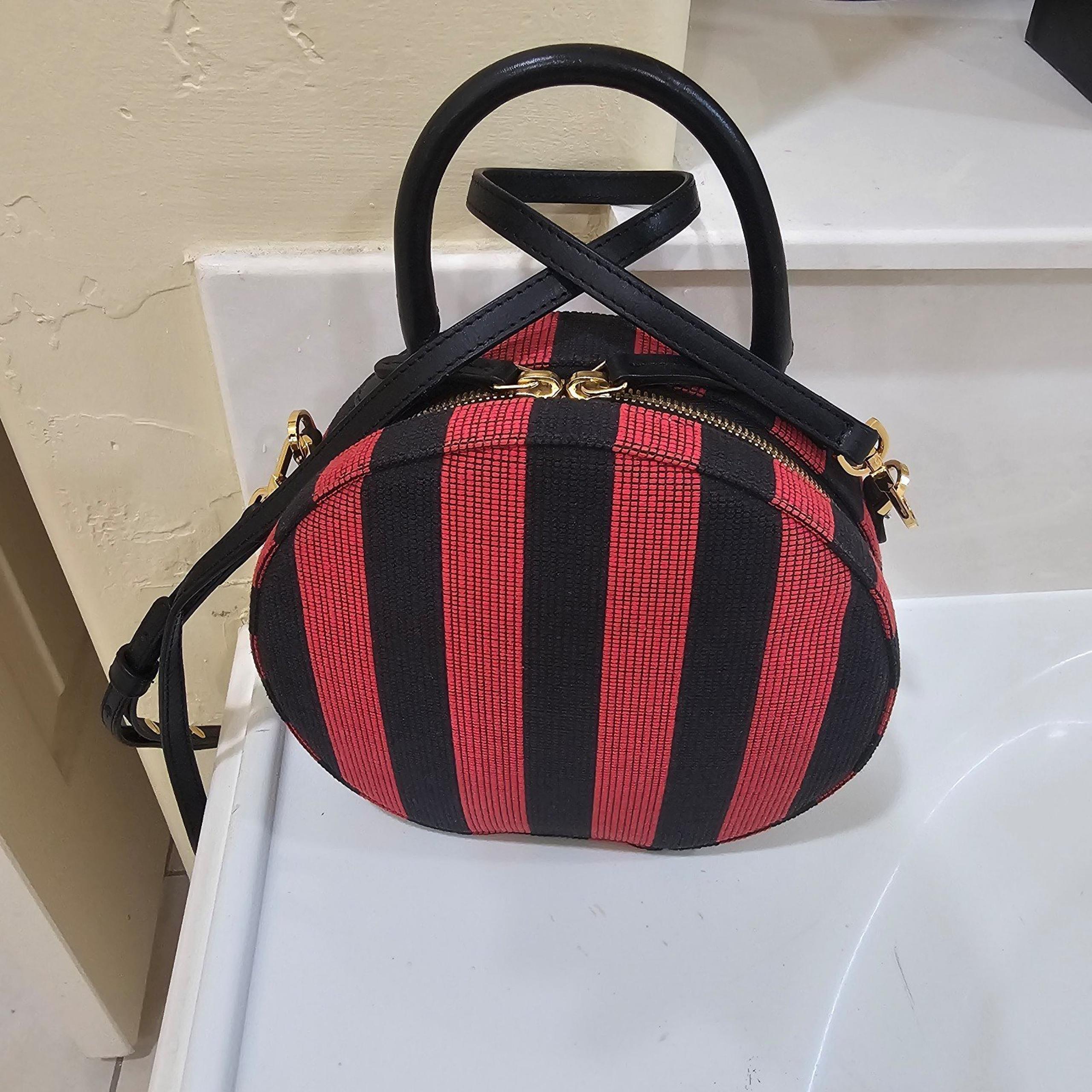Mansur Gavriel Red/Black Crossbody Circle Bag