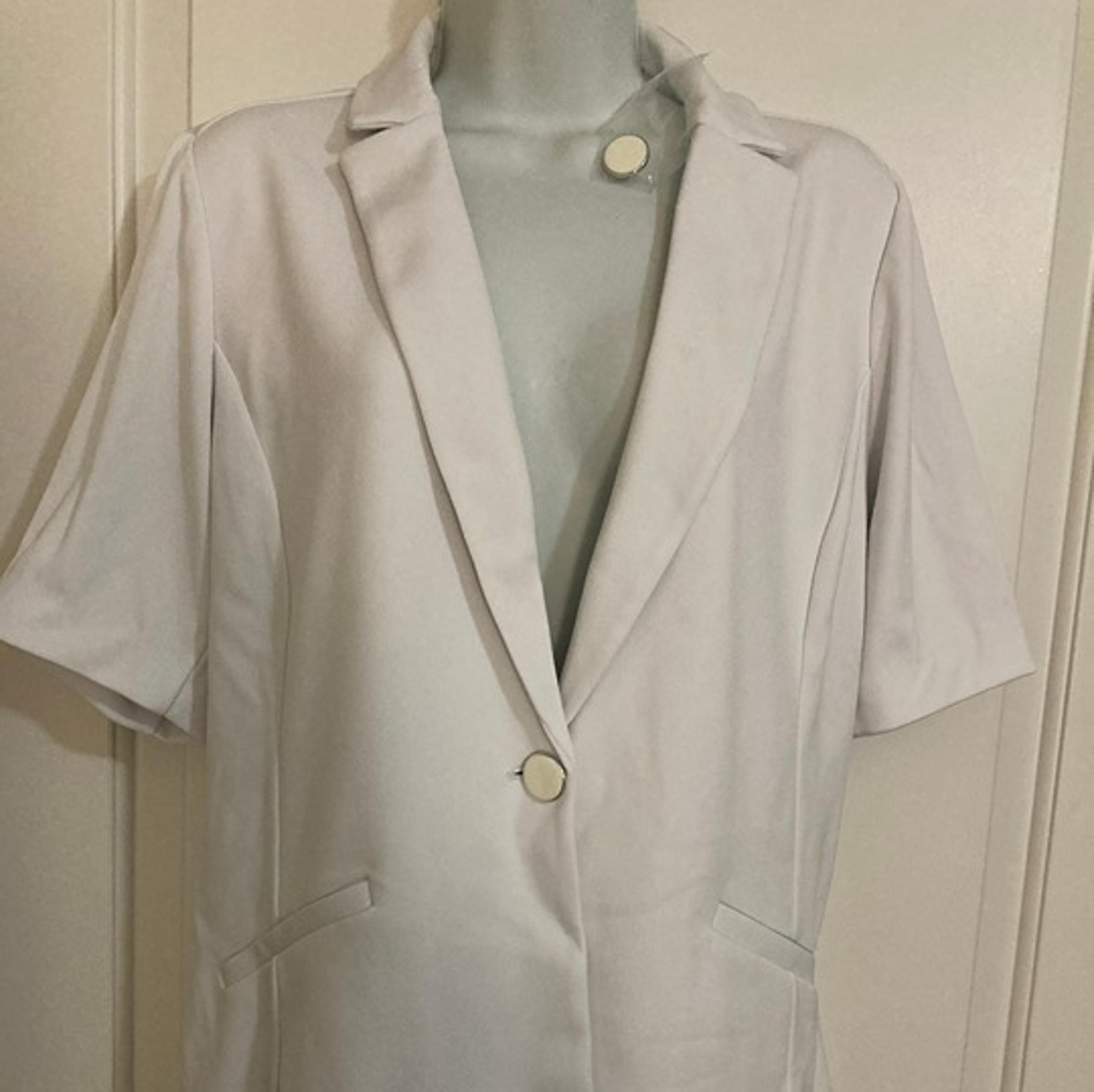 Susan Graver Jacket White Elbow Sleeve Blazer Size Small