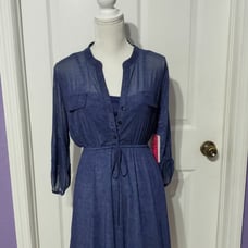 Sirenlily Blue Layer Maternity Dress
