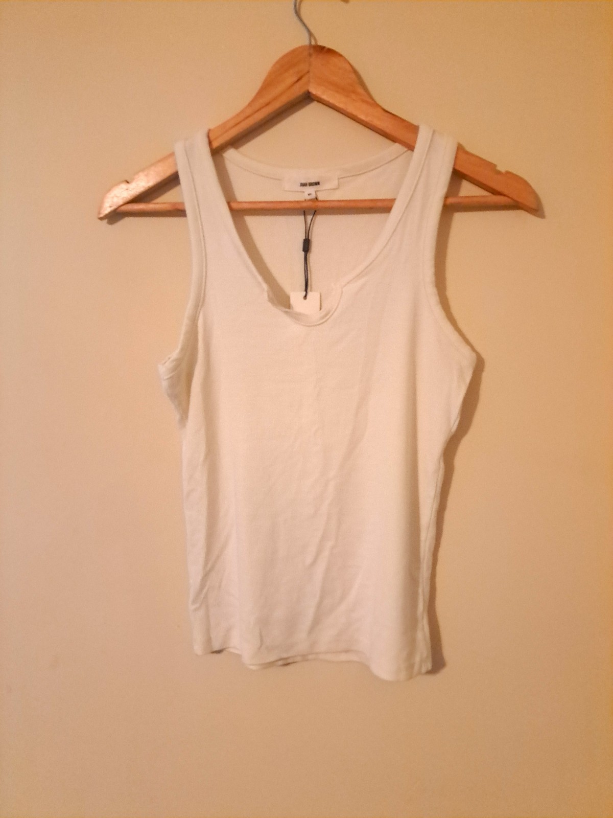 JOAH BROWN Notched Henley Tank Top - White Color - Size Large - NWT