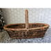 Vintage Oblong Wicker Twig Basket With Flat Bottom Rustic Farmhouse Decor 15 x6