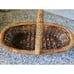 Vintage Oblong Wicker Twig Basket With Flat Bottom Rustic Farmhouse Decor 15 x6