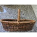 Vintage Oblong Wicker Twig Basket With Flat Bottom Rustic Farmhouse Decor 15 x6