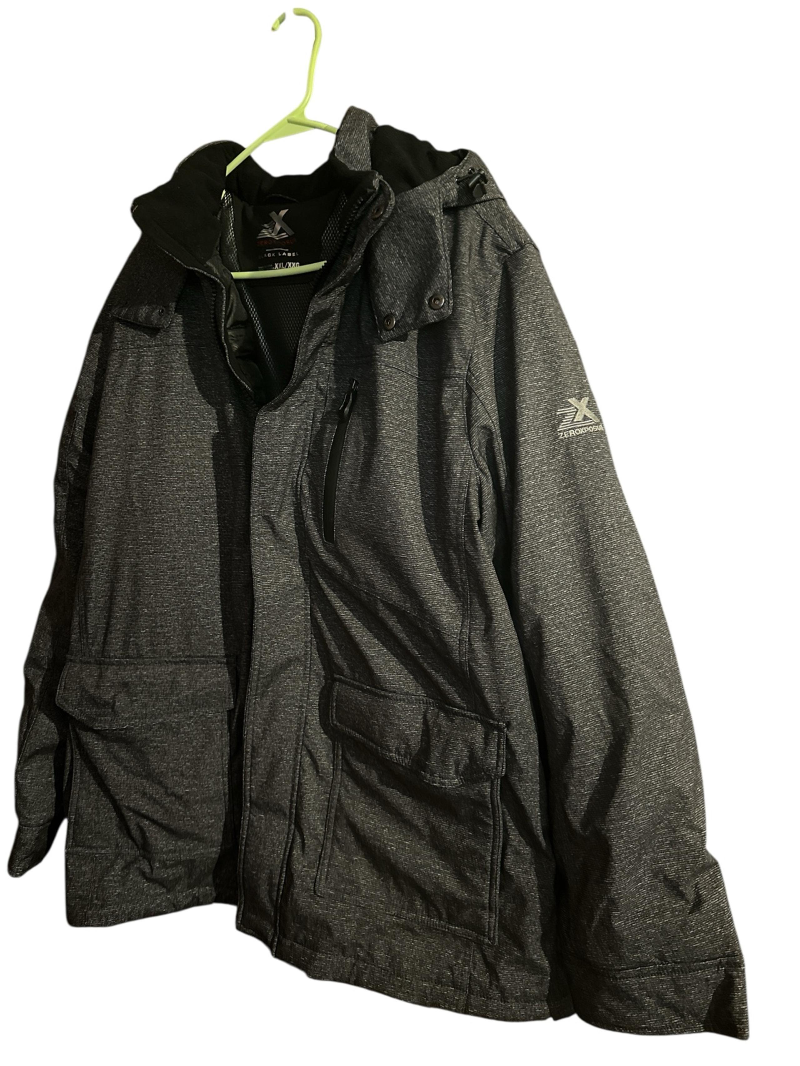 NEW ZEROXPOSUR BLACK INSULATED WINTER JACKET MENS XXL ZIP OFF HOOD