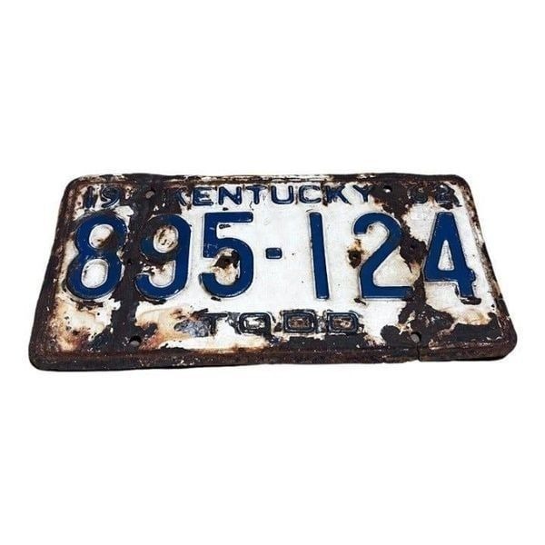 Vintage 1962 Kentucky Todd County Collectible License Plate Original Tag 895 124