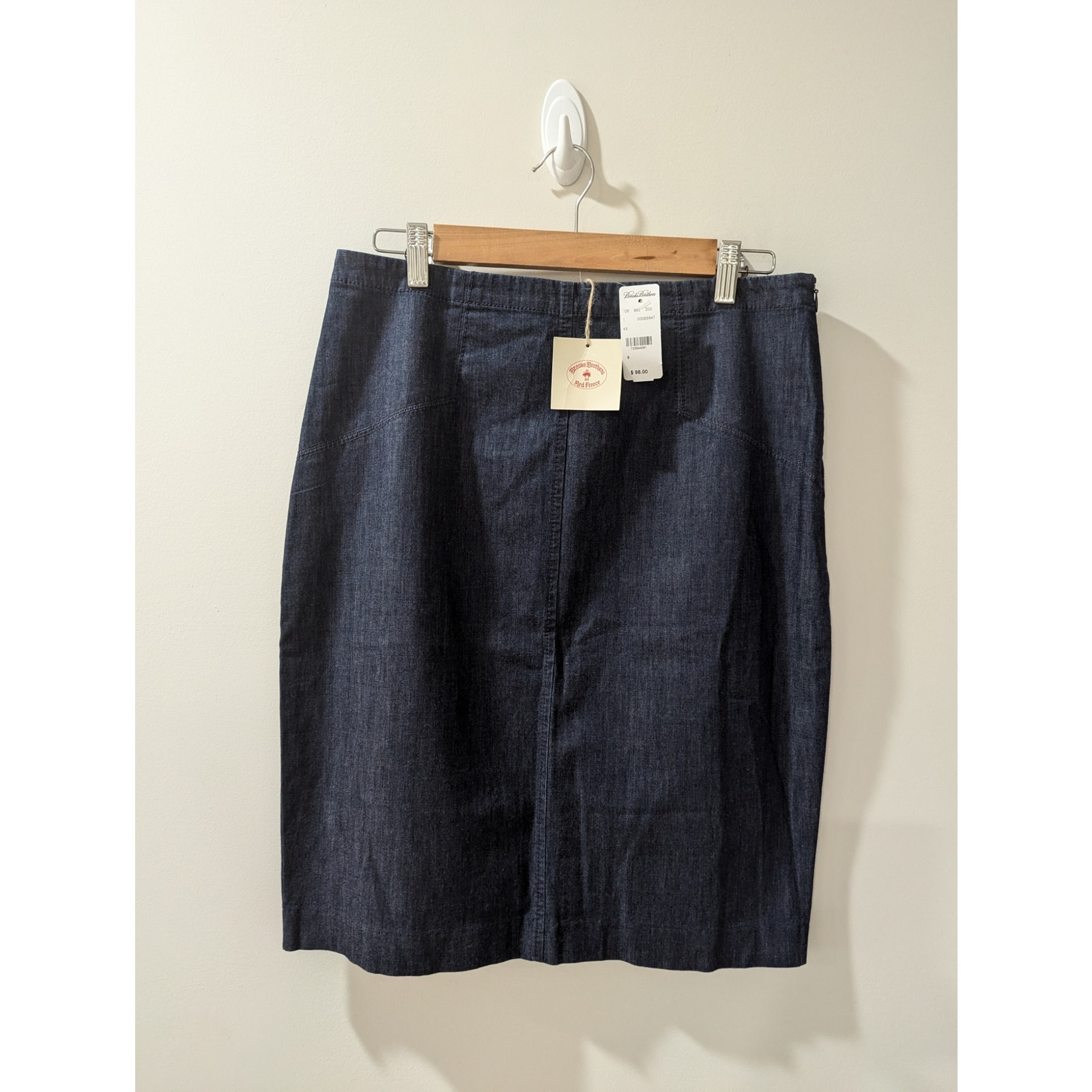 Brooks Brother's Red Fleece Chambray Denim Skirt NWT