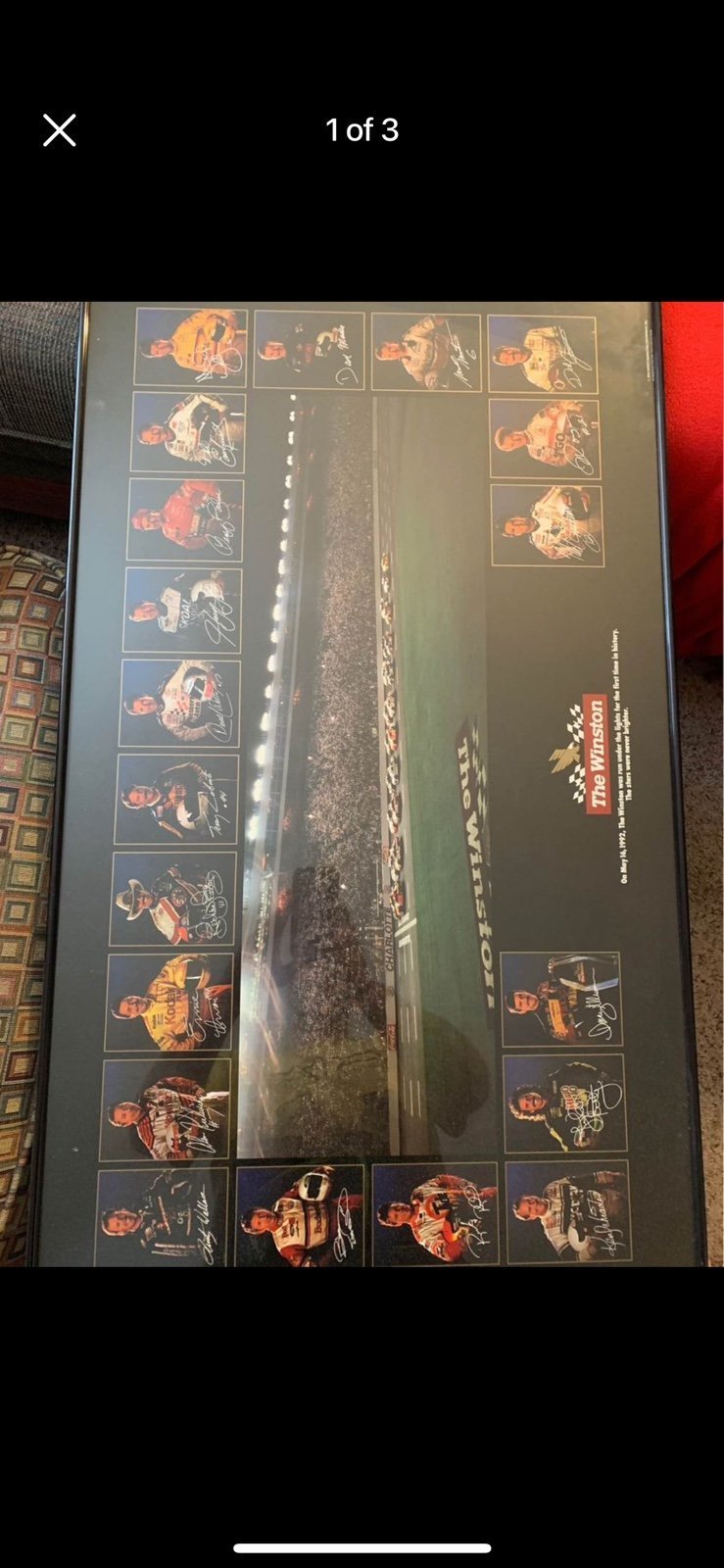 The first Winston night race, professionally framed
