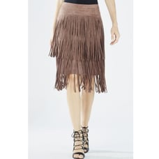 BCBG Rashell Faux Suede Fringe Skirt