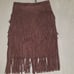 BCBG Rashell Faux Suede Fringe Skirt