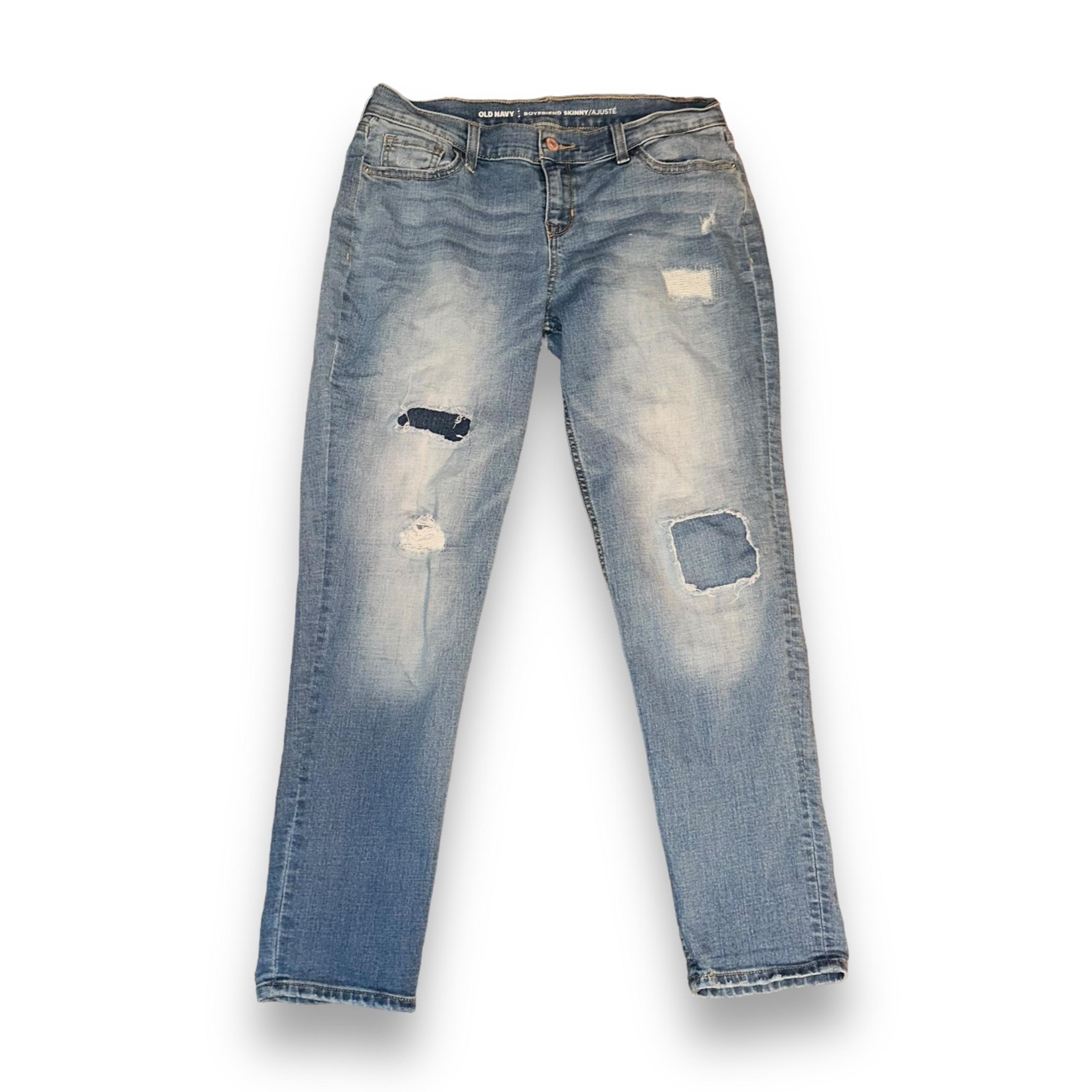 Old Navy patched distressed Boyfriend Skinny jeans