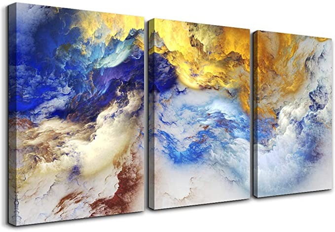 3 piece Home bathroom Wall decor posters abstract Watercolor