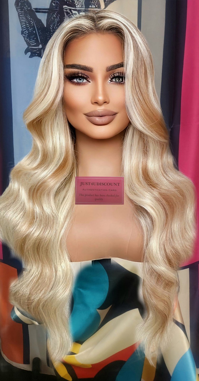 Wow factor water wave blonde brown highlighted freepart HD lace front lace wig
