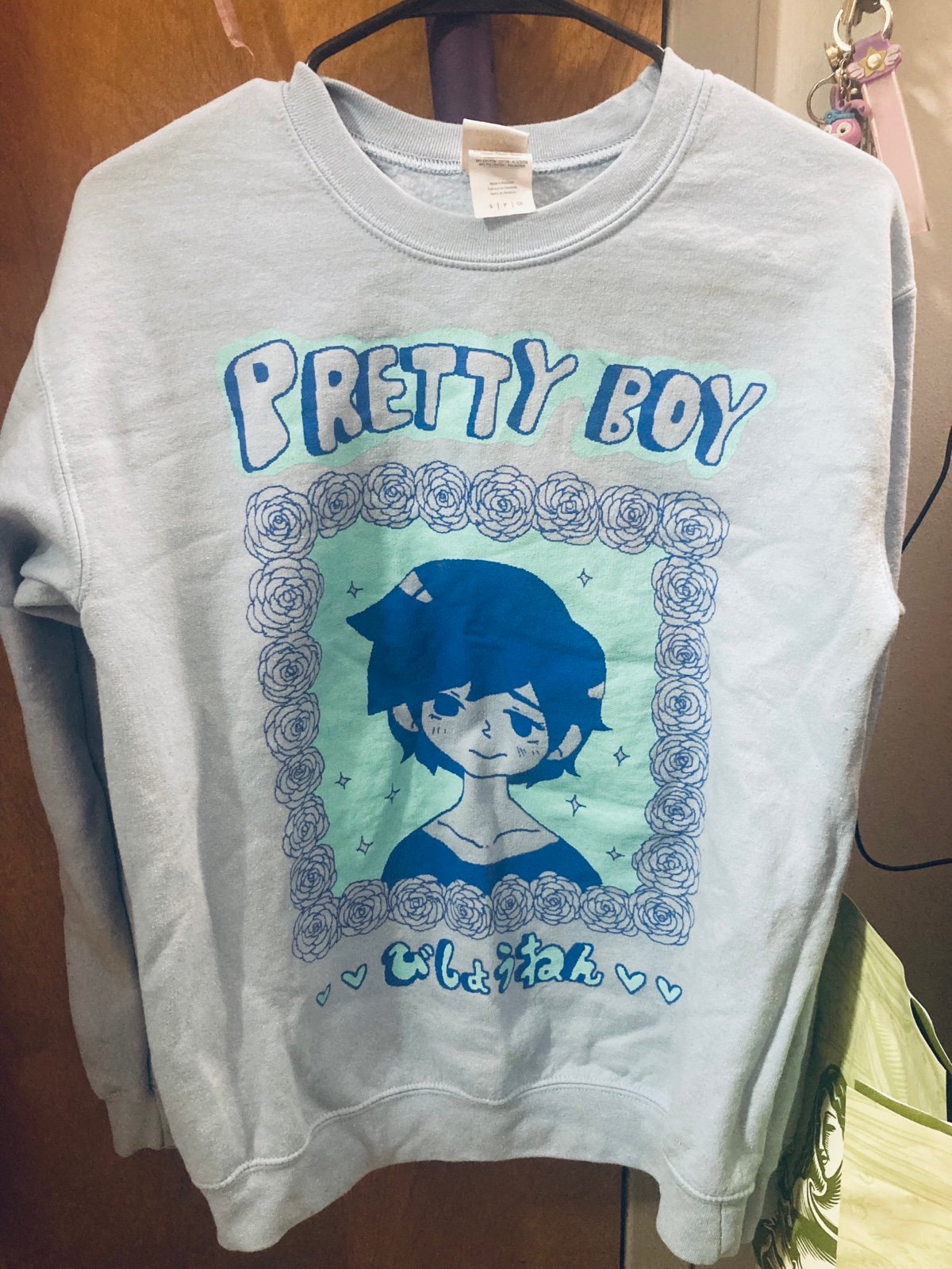 Omocat pretty boy crewnecj sweatshirt sweater anime kawaii size small sm