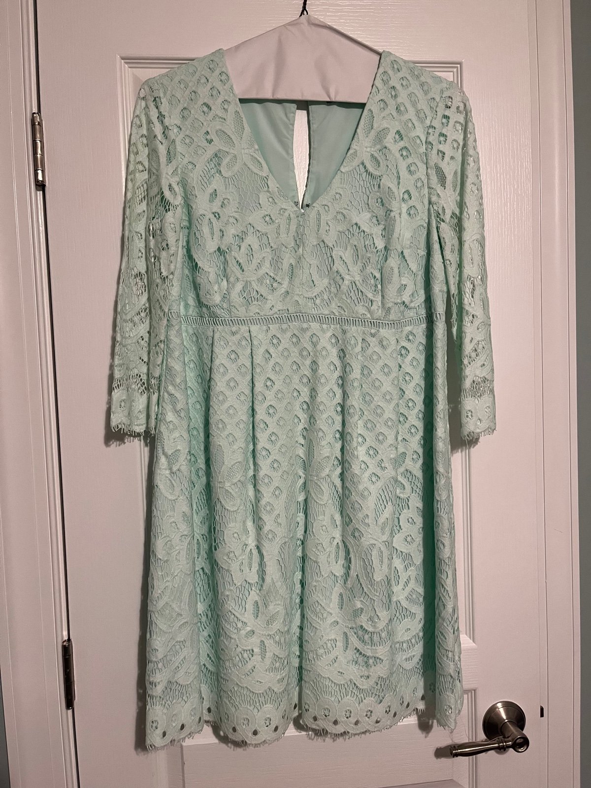 Maternity Mint Green Lace Dress