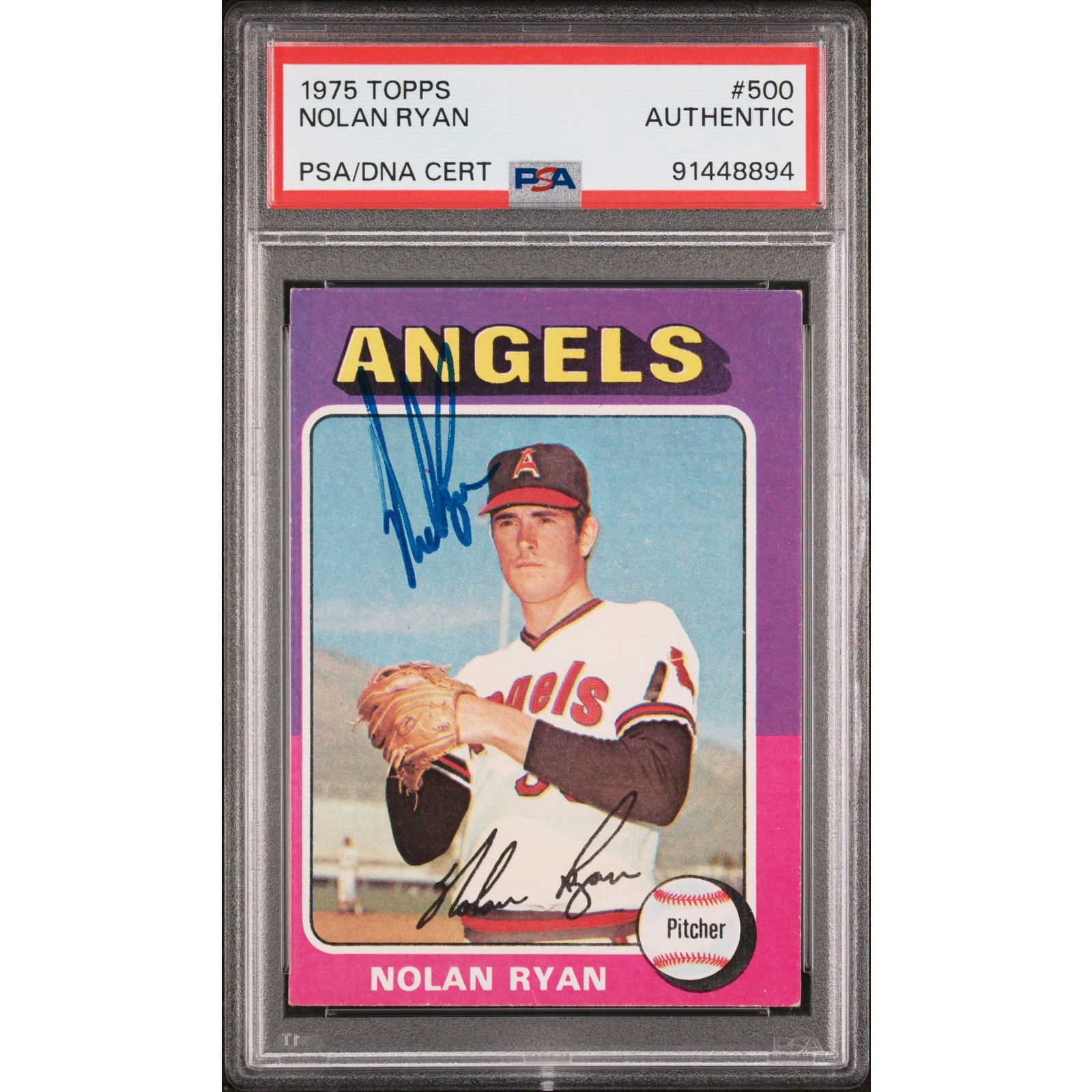 1975 Topps #500 Nolan Ryan AUTO PSA/DNA Authentic California Angels