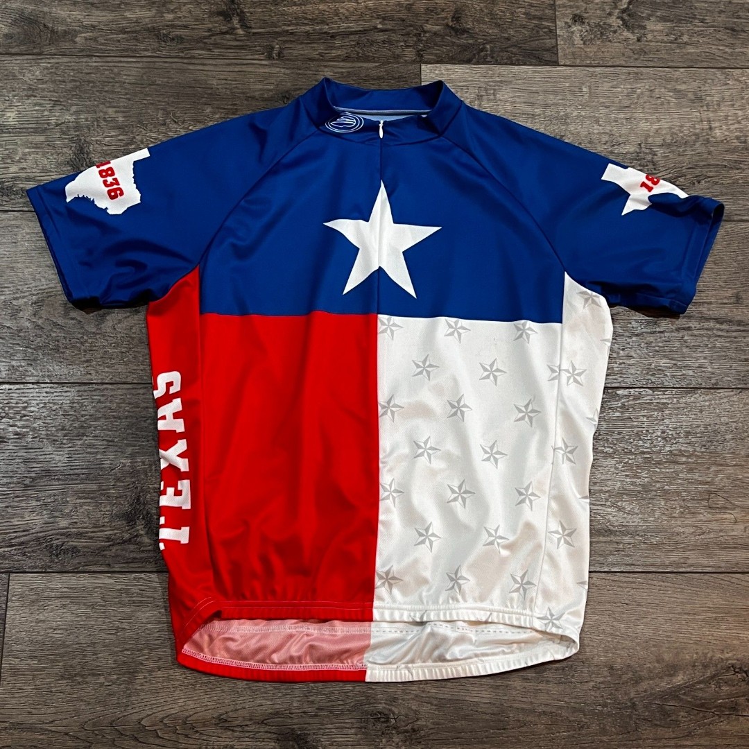Performance Texas Cycling Jersey Bib Red White Blue Start - Men's Size 2XL