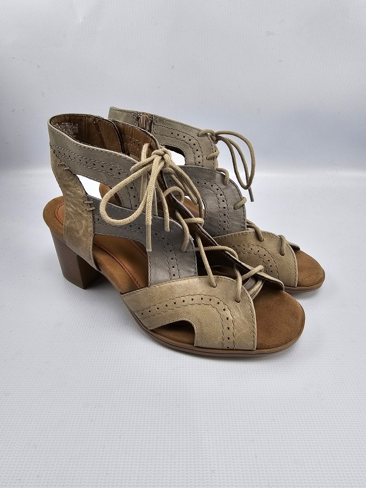 Rockport Cobb Hill Hattie Open Lace Open-toe Heeled Shoes 7.5