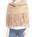 Brand New Burberry Camel Solid Felted Fringe Shawl Scarf ( Made In Italy )