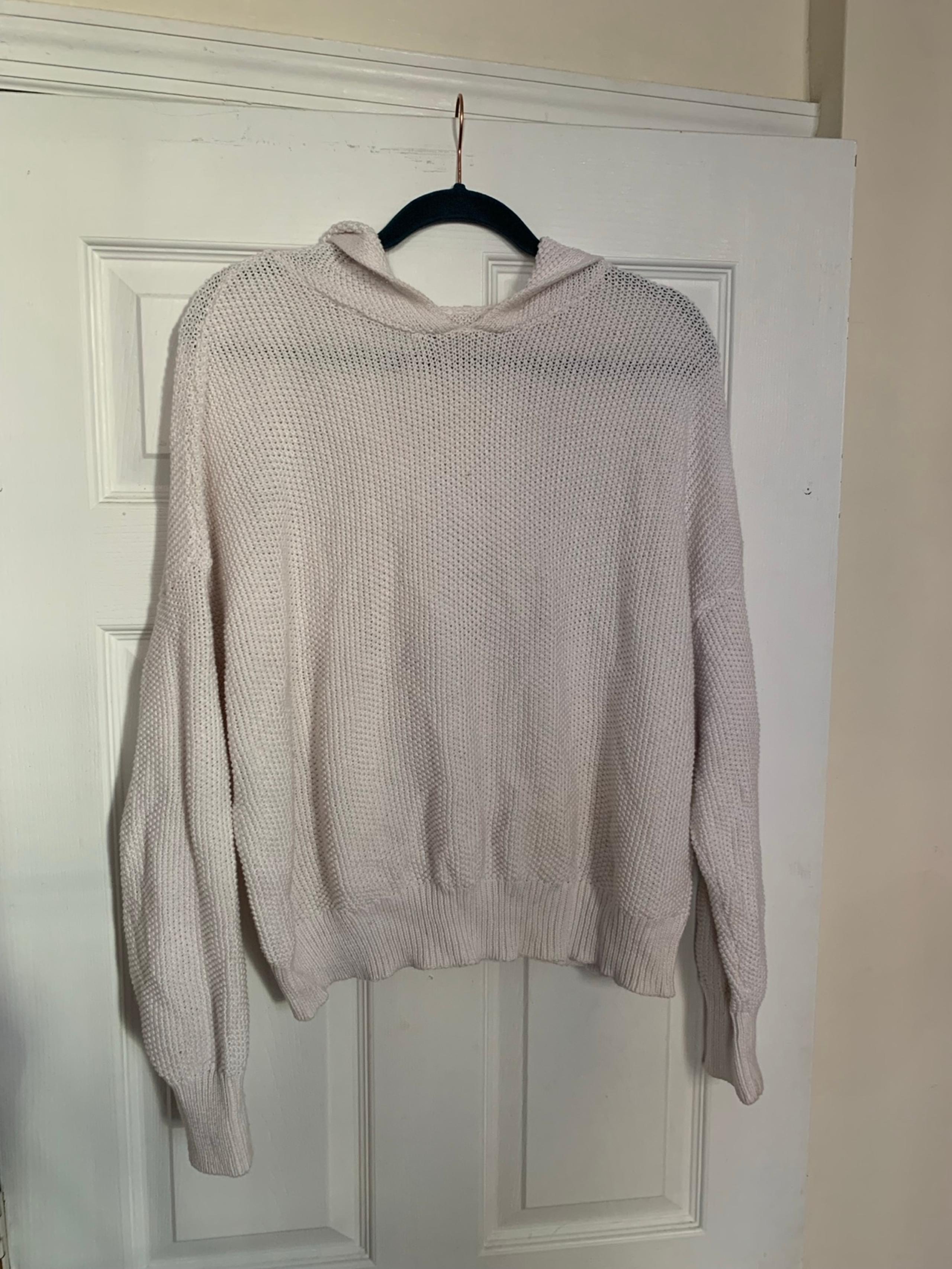 Lucky Brand White Hooded Sweater - L