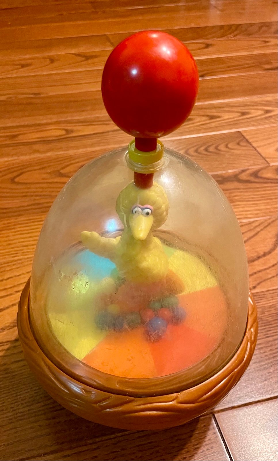 Vintage Sesame Street Big Bird Spinning Toy