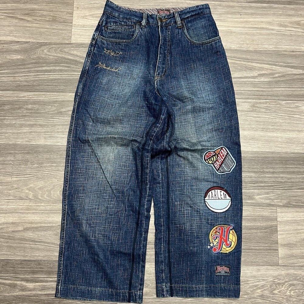 Vintage Jeans Mens 29x28 Blue Baggy Harlem Globetrotter Y2K Cyber Jnco Southpole