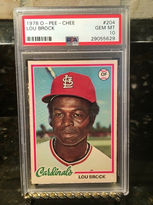 1978 OPC O Pee Chee Lou Brock Gem Mint PSA 10 Gem #204 Rare