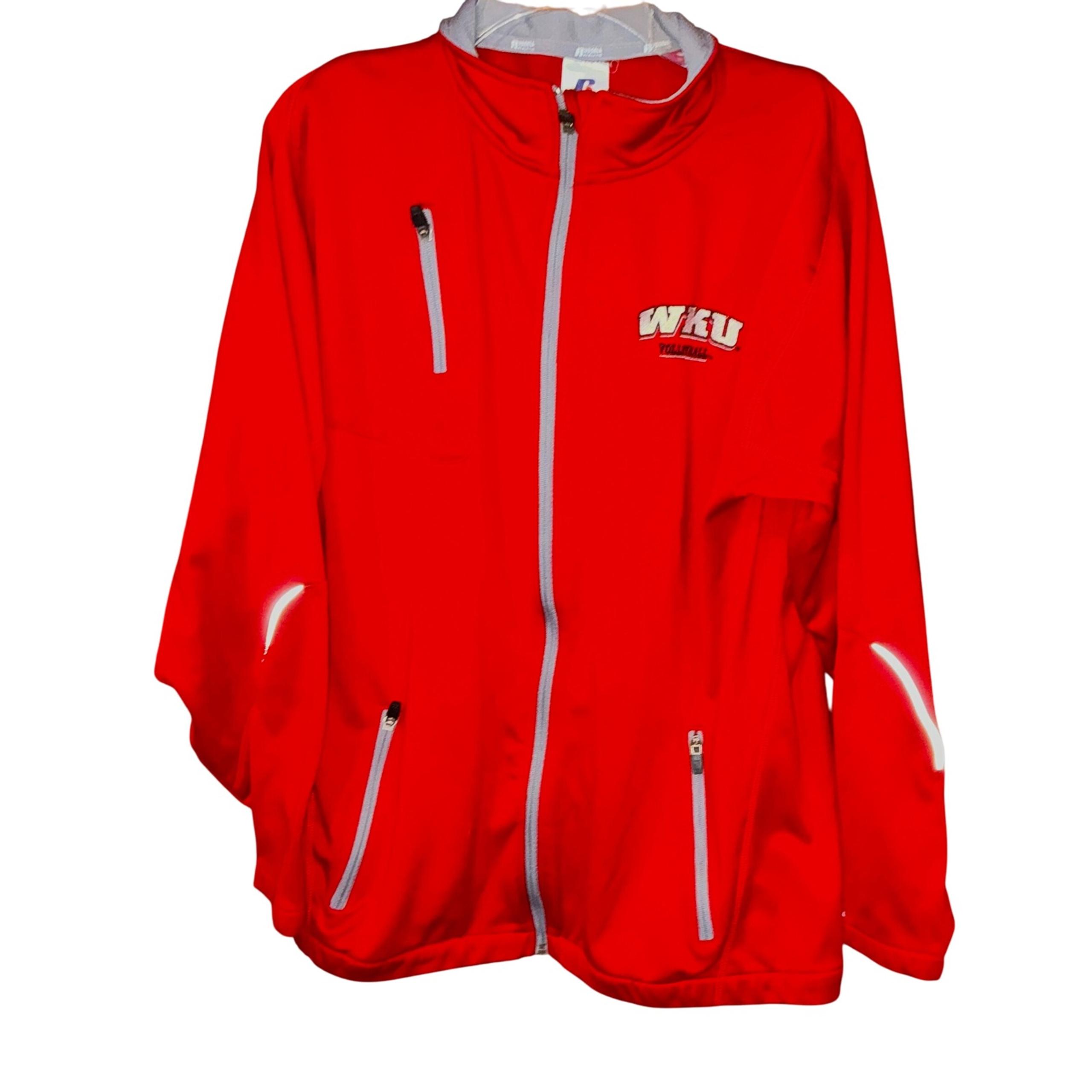 Russell Athletic WKU Volleyball Jacket Full Zip Pockets Red Mens L