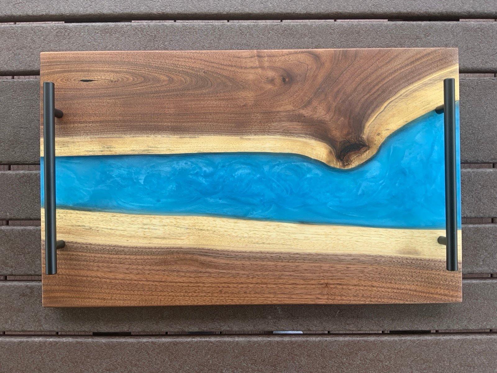 Walnut Live Edge & Epoxy Resin Charcuterie Board!