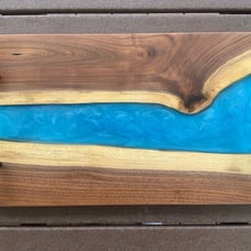 Walnut Live Edge & Epoxy Resin Charcuterie Board!