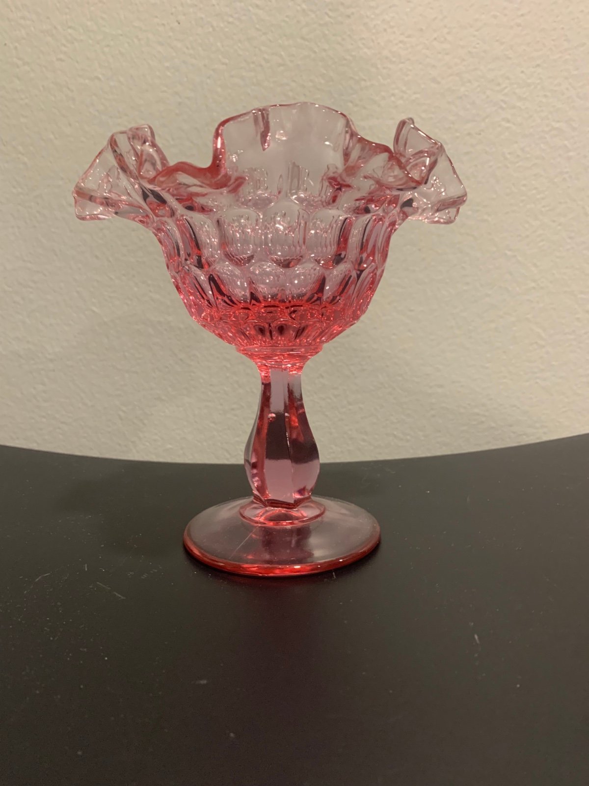 Fenton pink pedestal candy dish Vintage