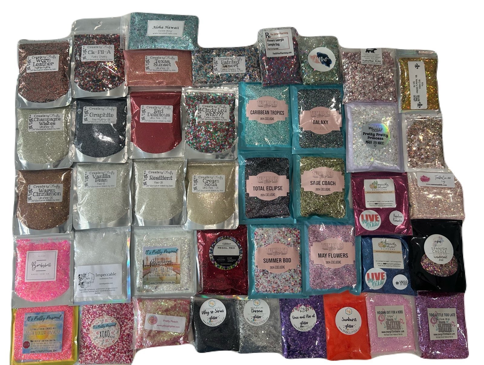 42 Bags Mix Glitter Bag Bundle Lot