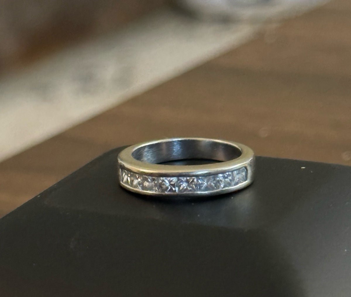 14k White Gold Princess Cut Diamond Band