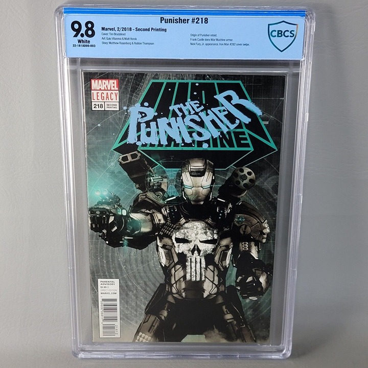 The Punisher #218 2nd Print Tim Bradstreet Variant CBCS 9.8 Marvel Comics Book