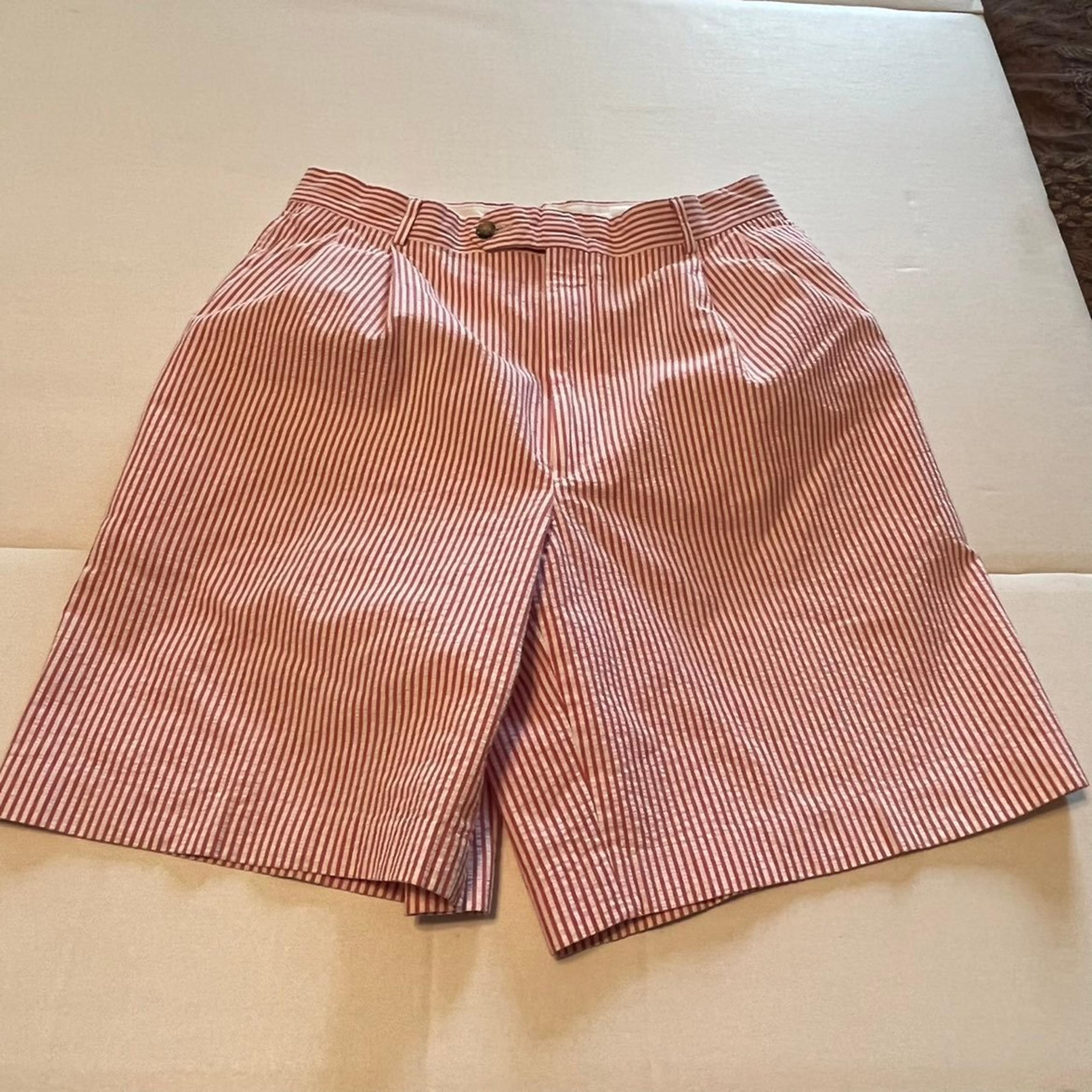 Berle Shorts men's waist 35" but measure to a 30" - 31" red seersucker