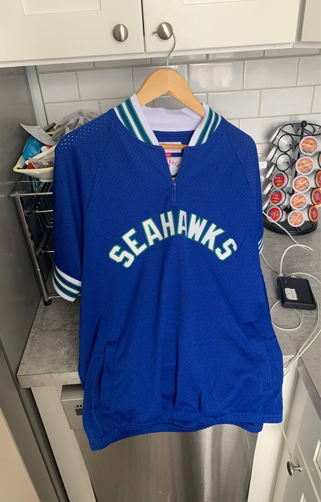 Mitchell & Ness Legacy Seattle Seahawks Throwback Quarter Zip Pinny