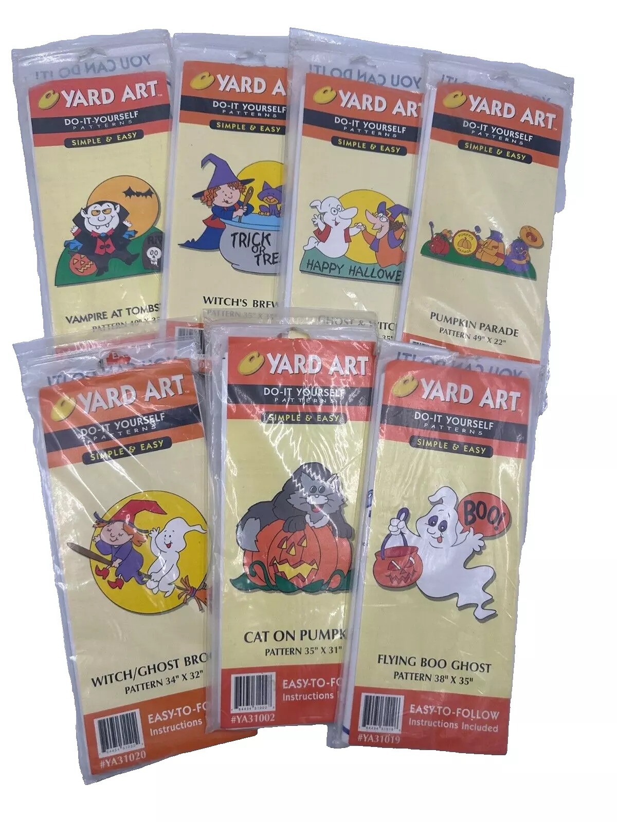HDA Yard Art DIY Do It Yourself Patterns LOT 7 Halloween Pumpkin Cat Ghost Witch