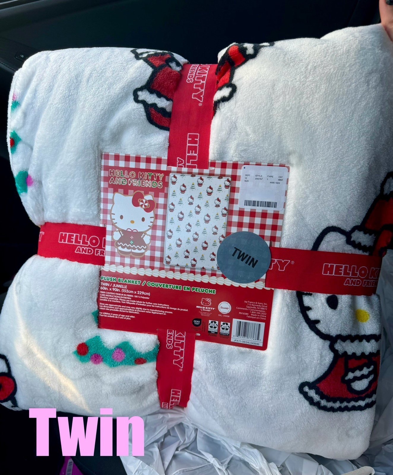 Hello Kitty Christmas Santa Twin Blanket