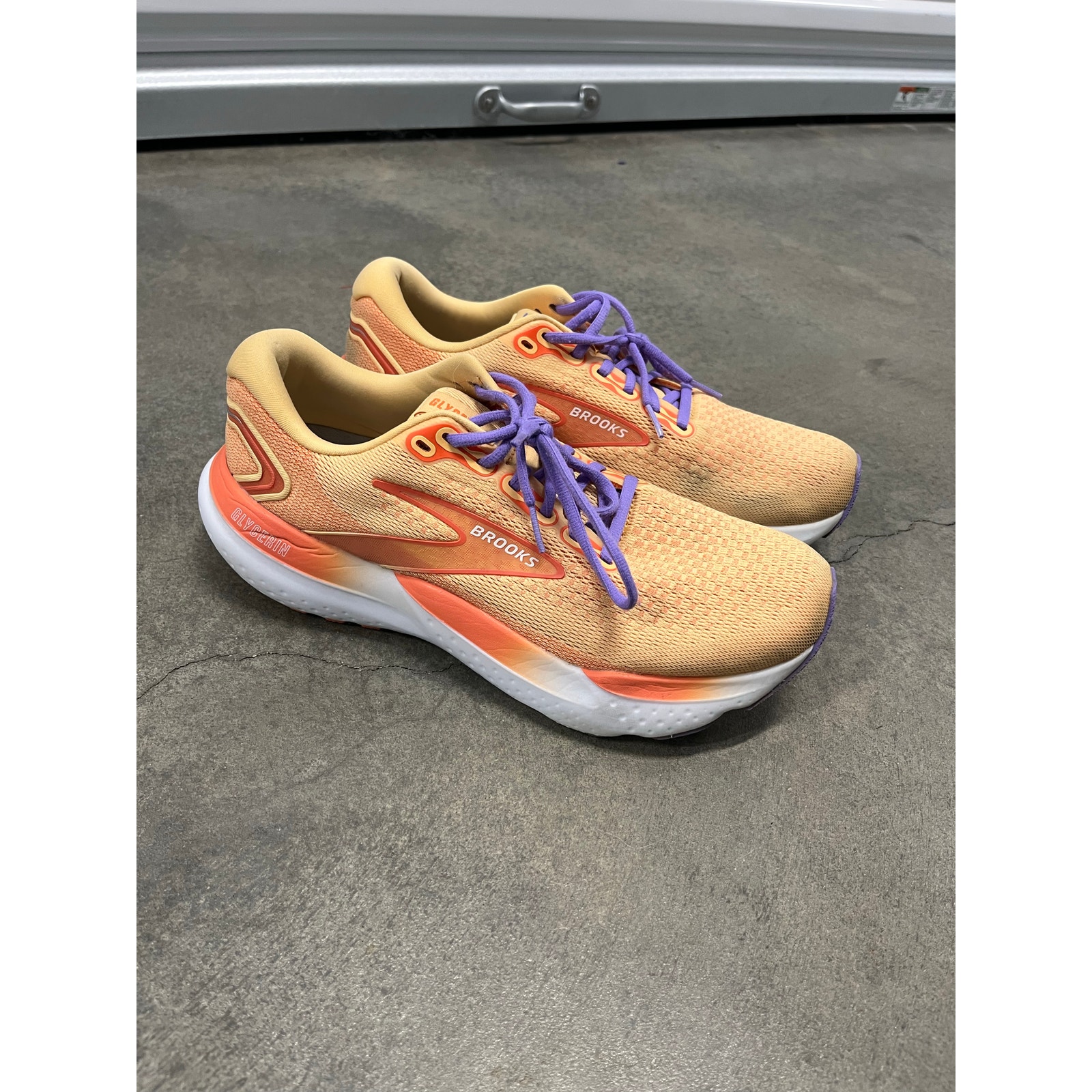 Womens Glycerin 21 Lace Up Performance Sneaker - Orange/Lavender/White 10.5