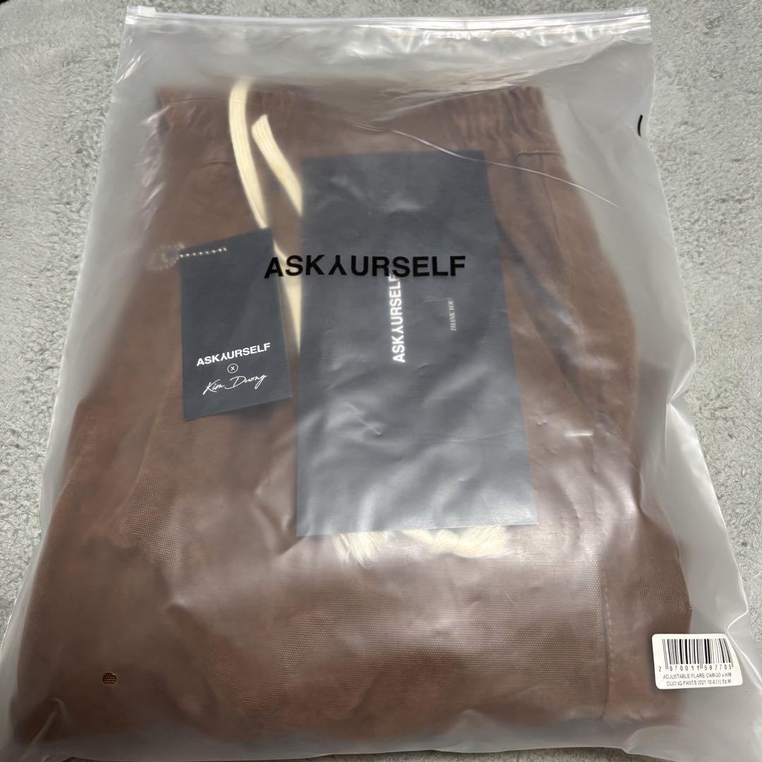 最新発見 ASKYURSELF Flare Cargo Pants Brown パンツ