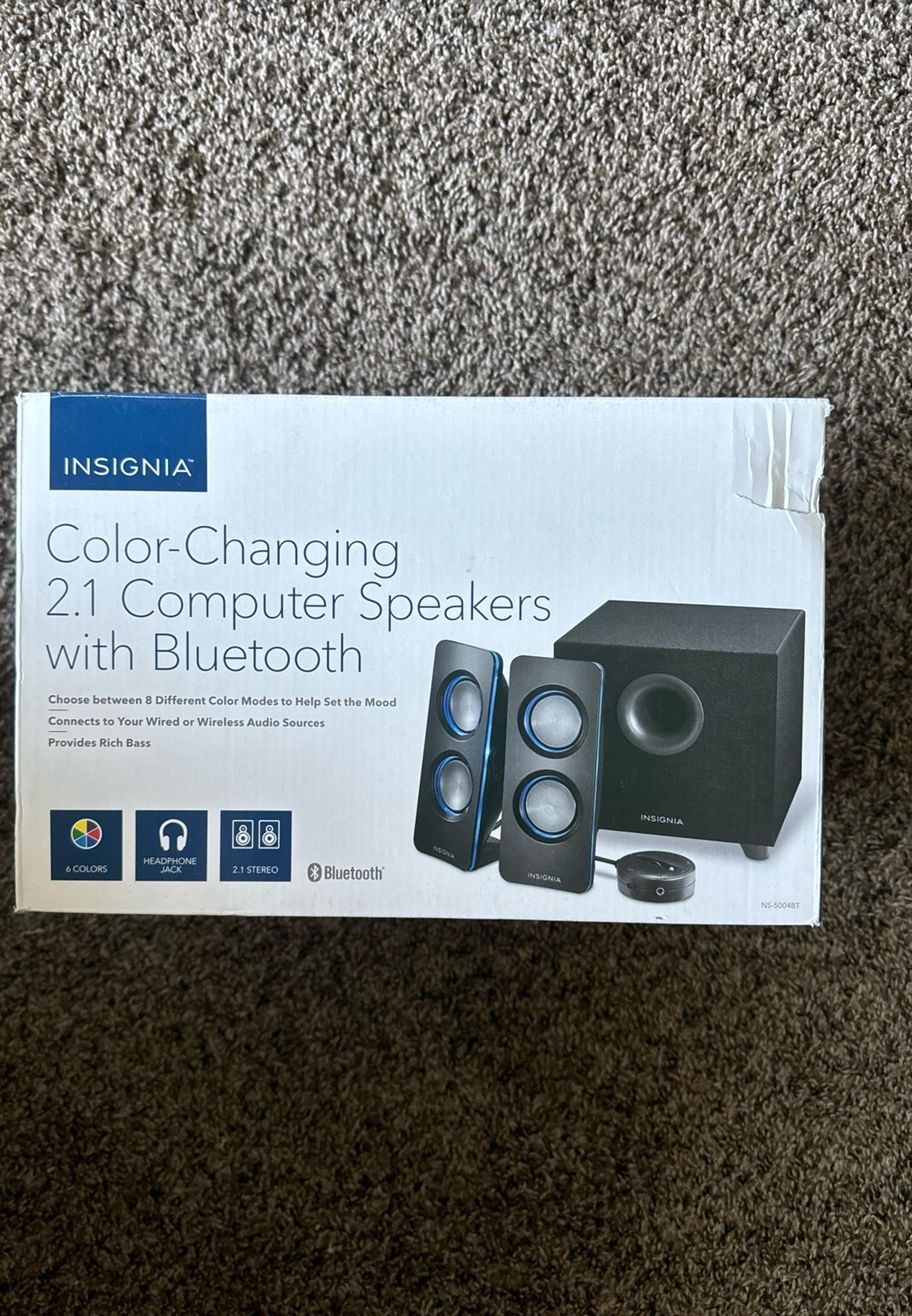 Insignia color changing 2.1 speakers with Bluetooth