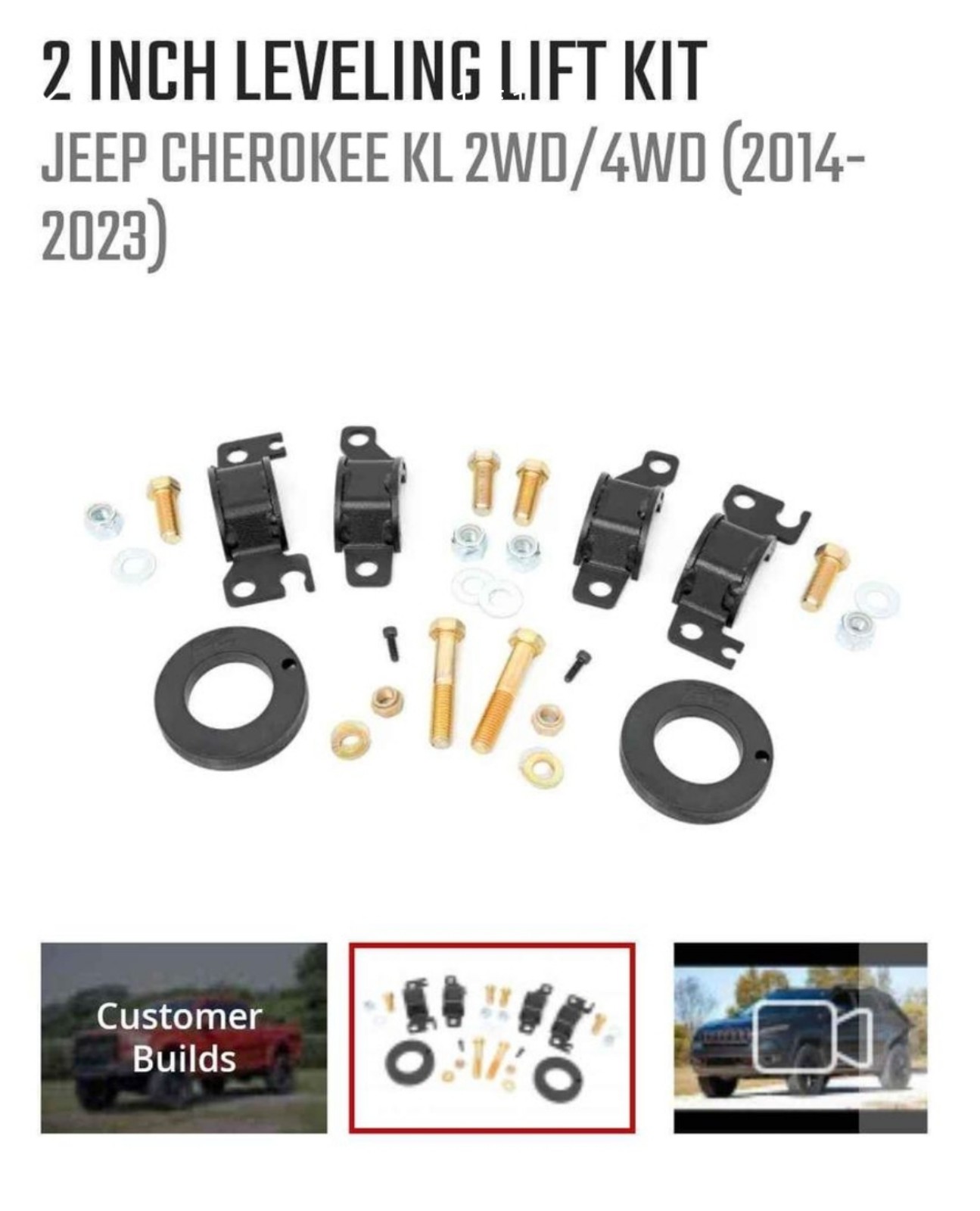 Rough country two inch lift kit 2014-18 jeep cherokee