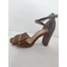 Kate Spade Brown Suede Block Heels Kiltie Fringe Cross Straps Size 7.