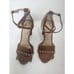 Kate Spade Brown Suede Block Heels Kiltie Fringe Cross Straps Size 7.