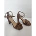 Kate Spade Brown Suede Block Heels Kiltie Fringe Cross Straps Size 7.