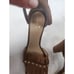 Kate Spade Brown Suede Block Heels Kiltie Fringe Cross Straps Size 7.