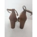 Kate Spade Brown Suede Block Heels Kiltie Fringe Cross Straps Size 7.