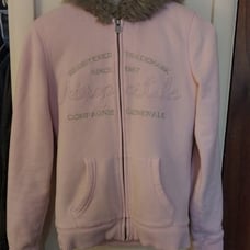 Aeropostale Fur Lined Zip Up Hoodie Y2K Jacket